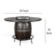 Flint Counter Height Pub Table Metal Accent Barrel 54’’ Dark Brown BM325203