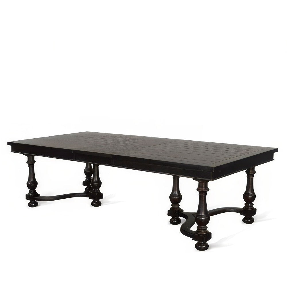 Elon Extendable Dining Table 76-112’’ Top 6 Turned Legs Black BM325205