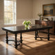 Elon Extendable Dining Table, 76-112" Top, 6 Turned Legs, Black