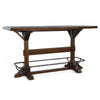 Flint Pub Bar Table, Black Metal Foot Rail, 78", Dark Brown Wood
