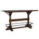 Flint Pub Bar Table, Black Metal Foot Rail, 78", Dark Brown Wood