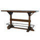 Flint Pub Bar Table Black Metal Foot Rail 78’’ Dark Brown Wood BM325208