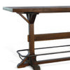 Flint Pub Bar Table Black Metal Foot Rail 78’’ Dark Brown Wood BM325208