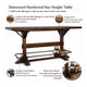 Flint Pub Bar Table, Black Metal Foot Rail, 78", Dark Brown Wood
