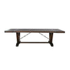 Flint Extendable Dining Table 108-140’’ 2 Folding Leaves Brown BM325209