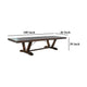 Flint Extendable Dining Table 108-140’’ 2 Folding Leaves Brown BM325209