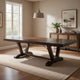 Flint Extendable Dining Table, 108-140", 2 Folding Leaves, Brown