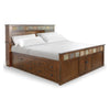 Odell King Size Bed w Storage Footboard Bookcase Headboard Brown