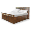 Odell King Size Bed w Storage Footboard Bookcase Headboard Brown