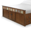 Odell King Size Bed w Storage Footboard Bookcase Headboard Brown