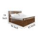 Odell King Size Bed w Storage Footboard Bookcase Headboard Brown