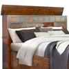 Odell Queen Size Bed w Storage Footboard Bookcase Headboard Brown