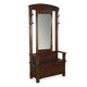 Odell Foyer Hall Tree Coat Hanger w Mirror, Storage Bench, Dark Brown