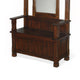 Odell Foyer Hall Tree Coat Hanger w Mirror Storage Bench Dark Brown BM325226