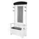 Orso Foyer Hall Tree Coat Hanger w Mirror Storage Bench White Brown BM325227