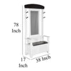 Orso Foyer Hall Tree Coat Hanger w Mirror Storage Bench White Brown BM325227