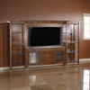 Odell TV Media Wall Entertainment Console, Display Shelves, Brown 108"