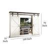 Orso TV Media Entertainment Console Wall w Barn Doors White 109’’ BM325232