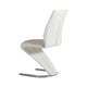 Pia Dining Chair Set of 2 Modern White Faux Leather Chrome Legs BM325235