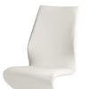Pia Dining Chair Set of 2 Modern White Faux Leather Chrome Legs BM325235