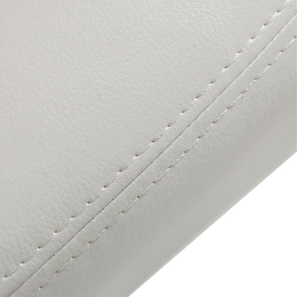 Pia Dining Chair Set of 2 Modern White Faux Leather Chrome Legs BM325235