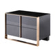Caer Nightstand 2 Drawers Modern Rose Gold Stainless Steel Black BM325236