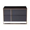 Caer Nightstand 2 Drawers Modern Rose Gold Stainless Steel Black BM325236