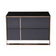 Caer Nightstand 2 Drawers Modern Rose Gold Stainless Steel Black BM325236