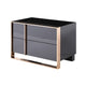 Caer Nightstand 2 Drawers Modern Rose Gold Stainless Steel Black BM325236