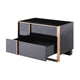 Caer Nightstand 2 Drawers Modern Rose Gold Stainless Steel Black BM325236