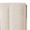 Valy Platform Queen Bed Vertical Striped Tufted Ivory Upholstered