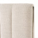 Valy Platform Queen Bed Vertical Striped Tufted Ivory Upholstered