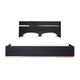 Caer Platform King Bed Black Velvet Upholstery Rose Gold Steel