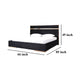 Caer Platform King Bed Black Velvet Upholstery Rose Gold Steel
