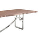 Ady Dining Table 43x95 Walnut Top Modern Chrome Steel Abstract Base BM325242