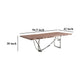 Ady Dining Table 43x95 Walnut Top Modern Chrome Steel Abstract Base BM325242