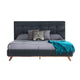 Adia Platform King Bed Dark Gray Button Tufted Polyester Upholstery BM325243