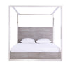 Cid Anvi Platform King Bed Stainless Steel Canopy Gray Elm Veneer BM325244