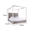 Cid Anvi Platform King Bed Stainless Steel Canopy Gray Elm Veneer BM325244