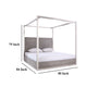 Cid Anvi Platform King Bed Stainless Steel Canopy Gray Elm Veneer BM325244