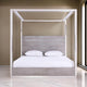 Cid Anvi Platform King Bed, Stainless Steel Canopy, Gray Elm Veneer