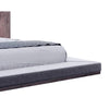 Noe Zen Japanese Low Profile Queen Bed w Nightstand Dark Gray Walnut BM325245