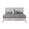 Jecky King Size Bed Low Profile Angled Legs Italian Inspired Gray BM325246