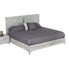 Jecky King Size Bed Low Profile Angled Legs Italian Inspired Gray BM325246