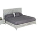 Jecky King Size Bed Low Profile Angled Legs Italian Inspired Gray BM325246