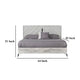 Jecky King Size Bed Low Profile Angled Legs Italian Inspired Gray BM325246