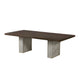 Cid Ari Dining Table Concrete Base 118 Inch Rectangular Brown Oak Top BM325247