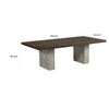Cid Ari Dining Table Concrete Base 118 Inch Rectangular Brown Oak Top BM325247