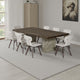 Cid Ari Dining Table Concrete Base 118 Inch Rectangular Brown Oak Top BM325247