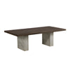 Cid Ari Dining Table Concrete Base 118 Inch Rectangular Brown Oak Top BM325247